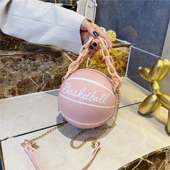 PU Leather Basketball Women's Chain Handbag Shoulder Bag