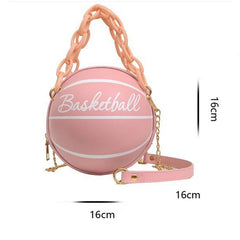 PU Leather Basketball Women's Chain Handbag Shoulder Bag