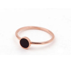 Rose Titanium Steel Circle Card Index Finger Ring