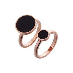 Rose Titanium Steel Circle Card Index Finger Ring