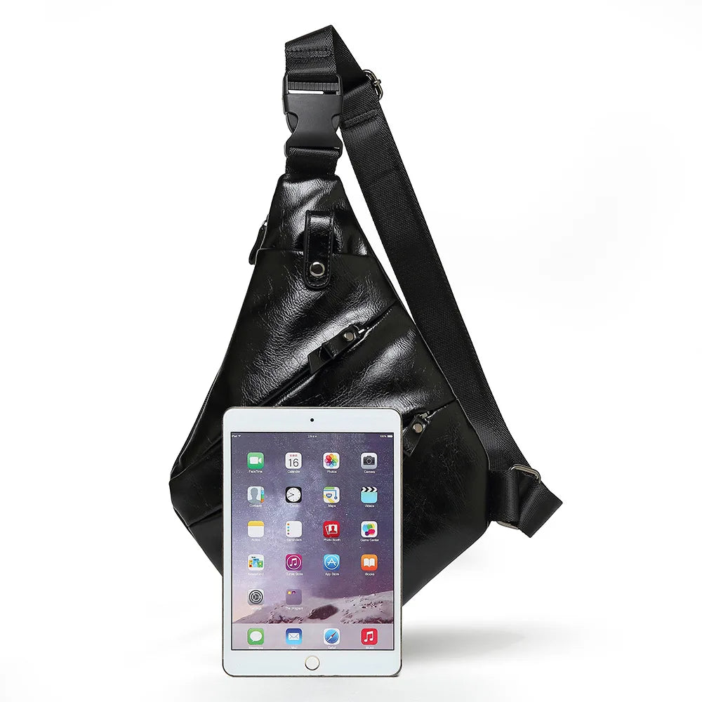 Waterproof PU Leather Messenger Bag for Men