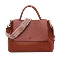 Boho Wide Straps Bag Vintage PU Leather Tote