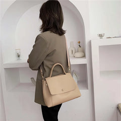 Boho Wide Straps Bag Vintage PU Leather Tote