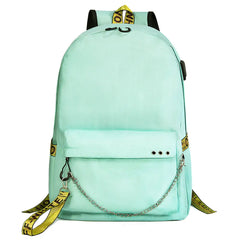 Canvas USB Laptop Backpack Kids School Book Bags