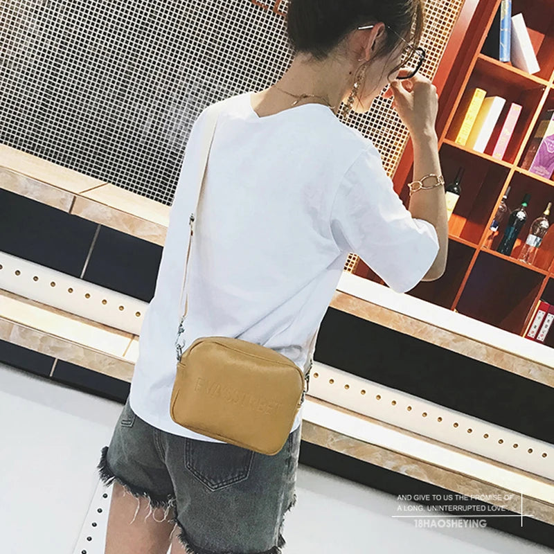 Leather Women Bag Ladies Shoulder Messenger Bags Handbag Letter Flap