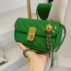 Green Crossbody Bag Small Flap Pu Leather Handbag