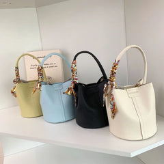 High-capacity Silk Scarf Bucket Bag for Women