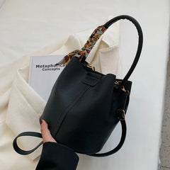 High-capacity Silk Scarf Bucket Bag for Women