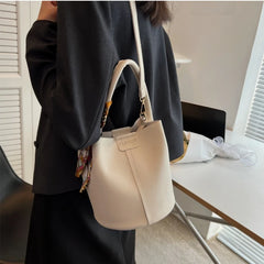 High-capacity Silk Scarf Bucket Bag for Women