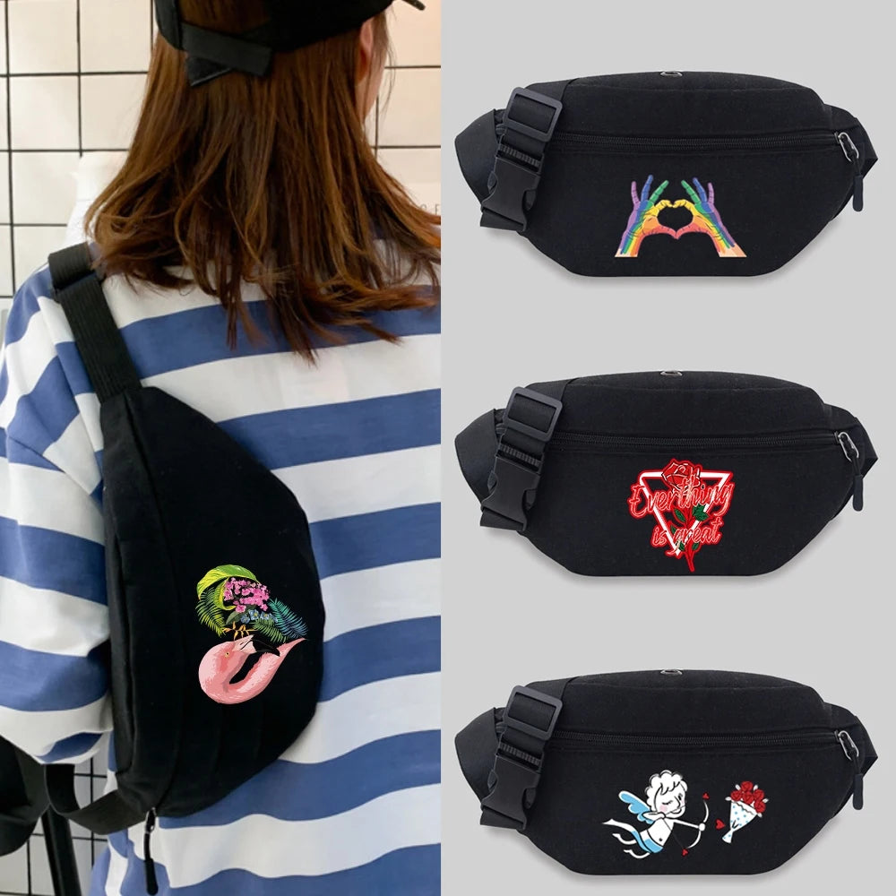 Unisex Waist Bag Student Chest Messenger Fanny Pack