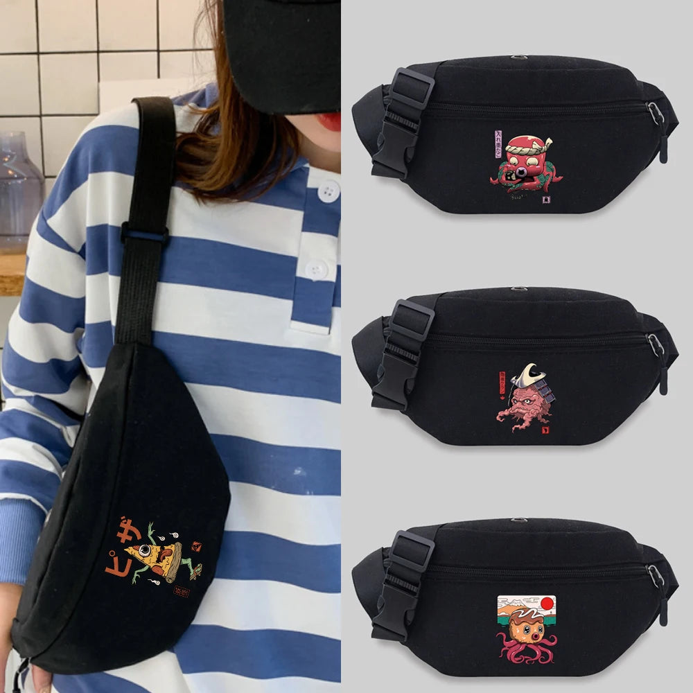Unisex Messenger Chest Bags Student Waist Bag Monster Series Fanny Pack