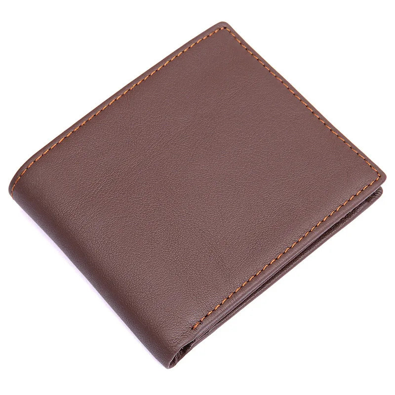 Men's Cow Leather Short Wallet High Quality Cash Clutch
