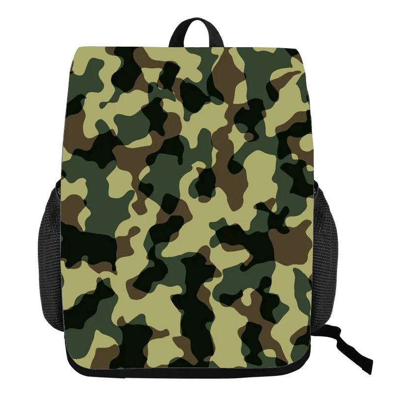 Camouflage Style Student Schoolbag Creative Change Piece Bundle Bag Polyester La