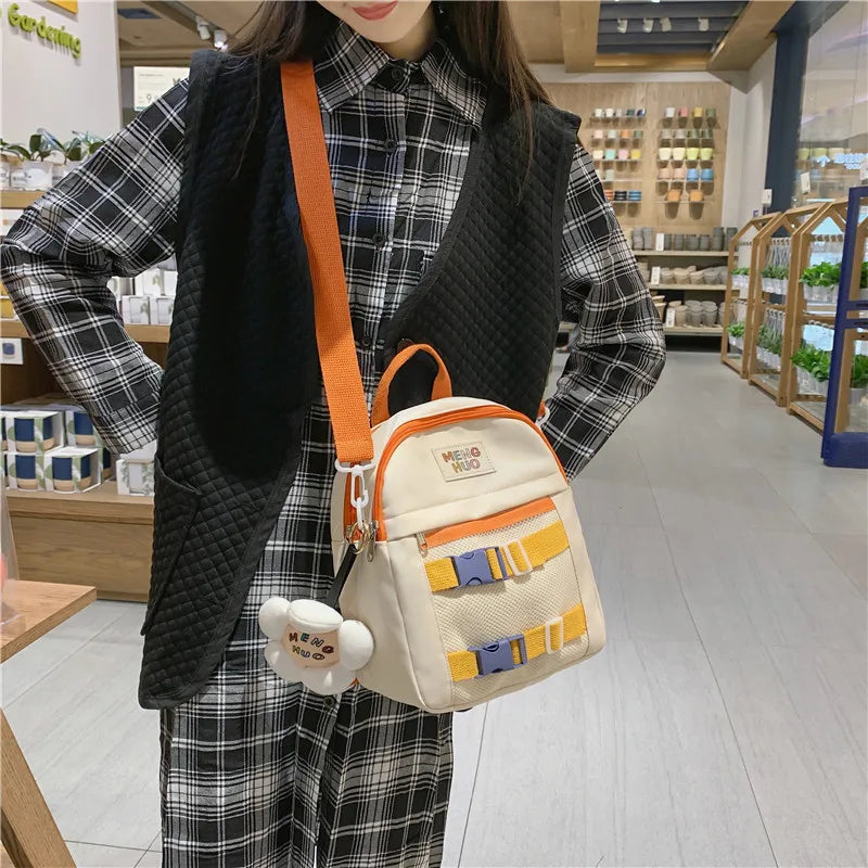 Candy Clip Women Backpacks Waterproof Nylon Schoolbags