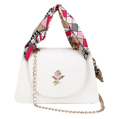 Candy Women Mini Crossbody Bag Scarf Handle Bag Handbags Hollow Mobile Phone Sma