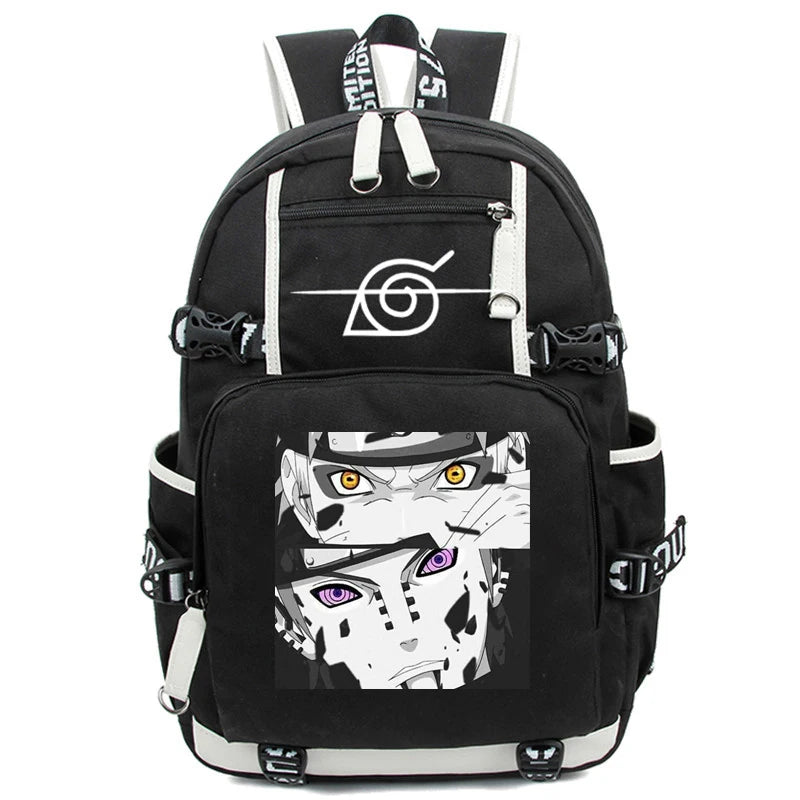 Canvas Backpack USB Charge Women Student Backpack Letters Print School Bag