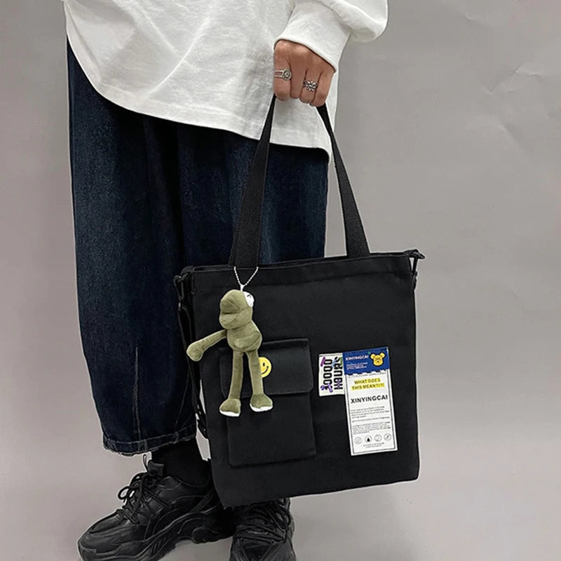 Canvas Bags Female Student Handbags Book Bags Style Large-capacity Messenger Bag