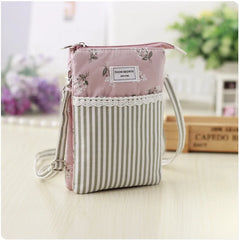 Floral Print Canvas Crossbody Bag for Women