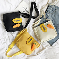 Canvas Diagonal Cross Bag Large Capacity Solid Women Messenger Bags