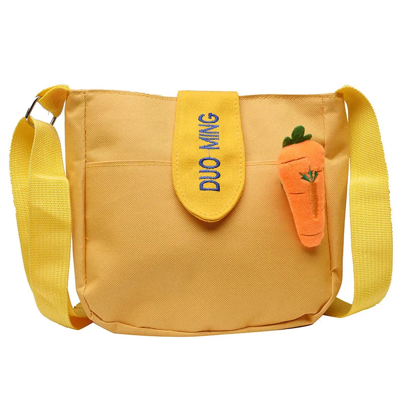 Canvas Diagonal Cross Bag Large Capacity Solid Women Messenger Bags