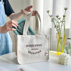 Canvas Lunch Bag Lunch Box Picnic Dinner Container Reusable Food Storage Bags