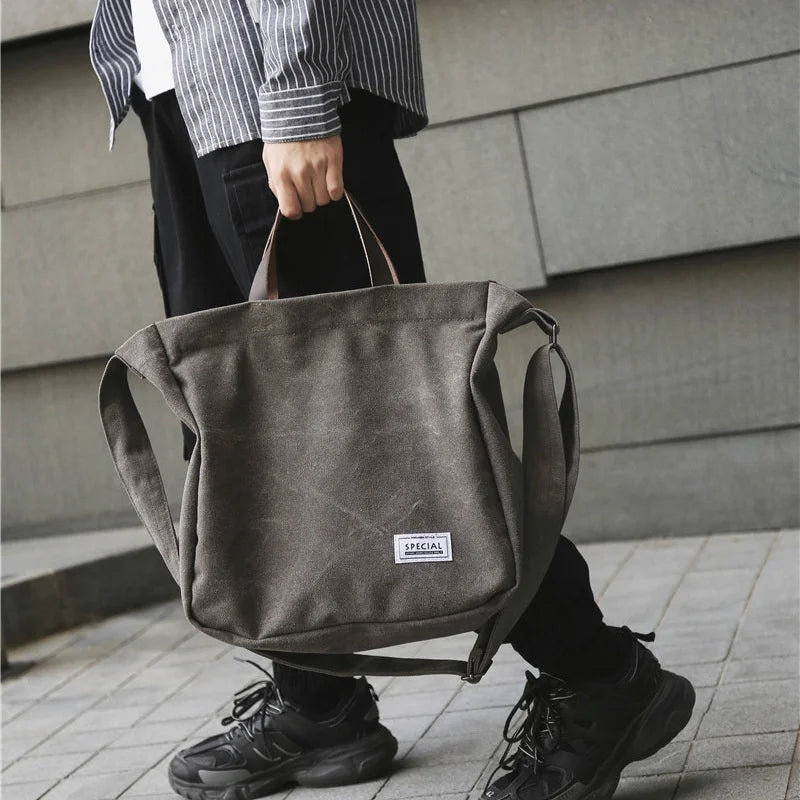 Canvas Messenger Bag Sports Backpack Large Shoulder Satchel