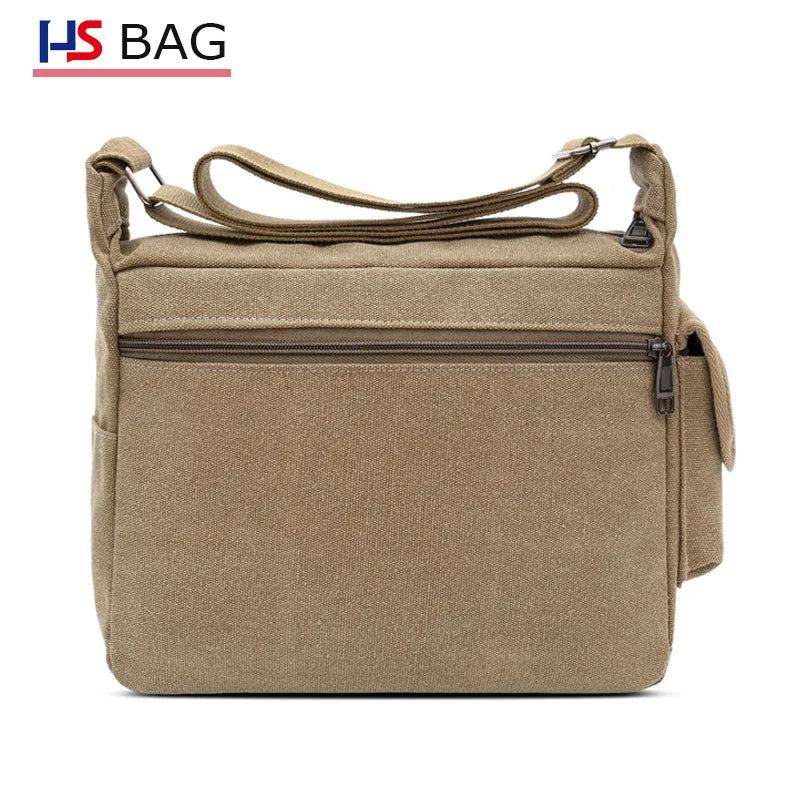 Canvas Men's Shoulder Bag Large Capacity Multi-layer Messenger Bag