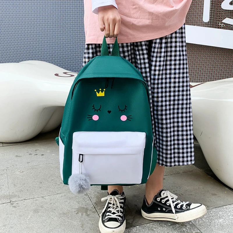 Canvas School Backpack For Girl Sport Backbags Kids Bagpack Anti-theft