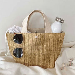 Capacity Straw Bags Women Woven Basket Bolsa Tote Summer Bohemian Beach