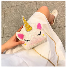 Sequin Unicorn Coin Purse Girls Shoulder Bag Out Travel Bag