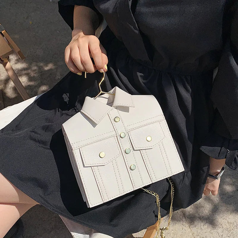 Funny Harajuku Shoulder Bag for Women - Cartoon Coat Shaped Crossbody Purse