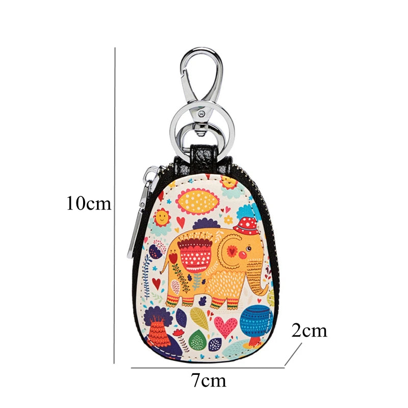 Women Car Key Case Bag PU Leather Girls Key Holder