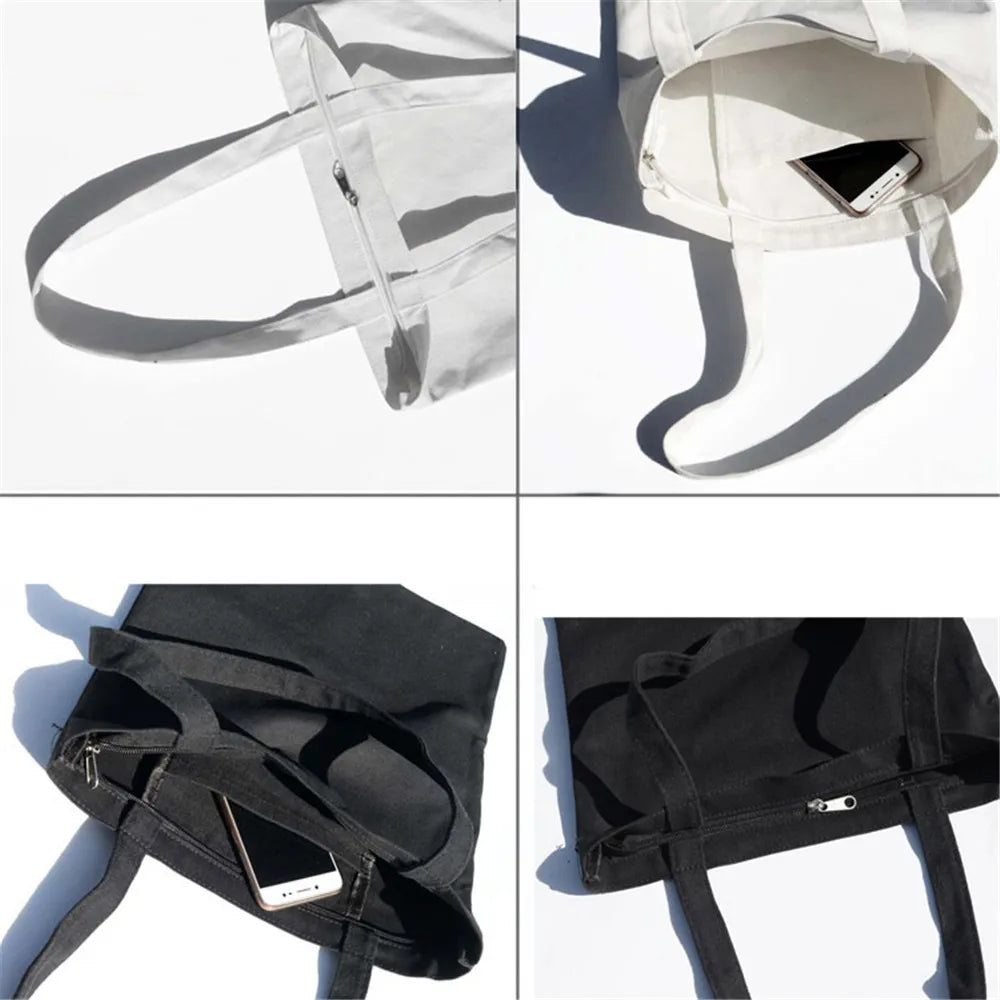 Casual Canvas Tote Bag Large Capacity Shoulder Bag Women Crossbody Bags