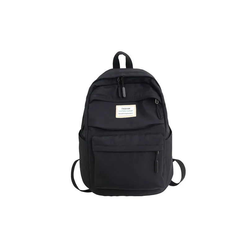 Solid Nylon Women Backpack Student School Bag Teenage Girls Shoulder Bags