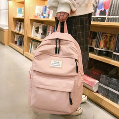 Solid Nylon Women Backpack Student School Bag Teenage Girls Shoulder Bags