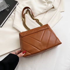 Women's Crossbody Bag PU Leather Handbag Shoulder Purse Casual Chain Design