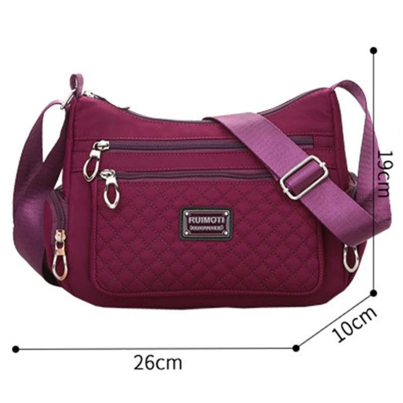 Nylon Waterproof Crossbody Bag Women Messenger Bag Casual Shoulder Bag