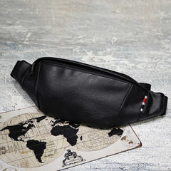 Vintage Leather Waist Bag Men Money Phone Fanny Pack