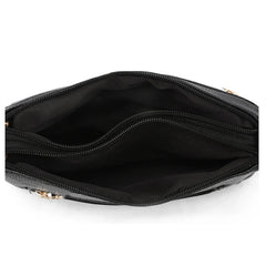 Casual Leather Shoulder Bag Double Zipper Small Women's Messenger Bag