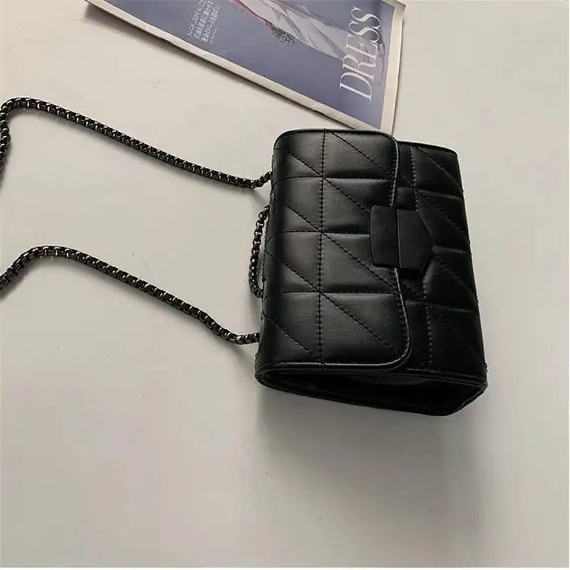 Chain Crossbody Bag Women Shoulder Handbag PU Leather Messenger