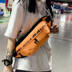 Casual Canvas Waist Bag Travel Pouch Shoulder Bag Unisex Belt Pack Chest Bag