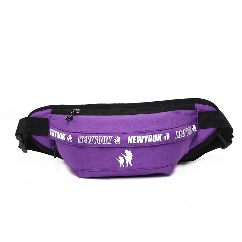 Casual Canvas Waist Bag Travel Pouch Shoulder Bag Unisex Belt Pack Chest Bag