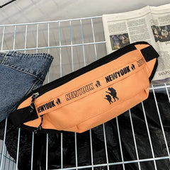 Casual Canvas Waist Bag Travel Pouch Shoulder Bag Unisex Belt Pack Chest Bag