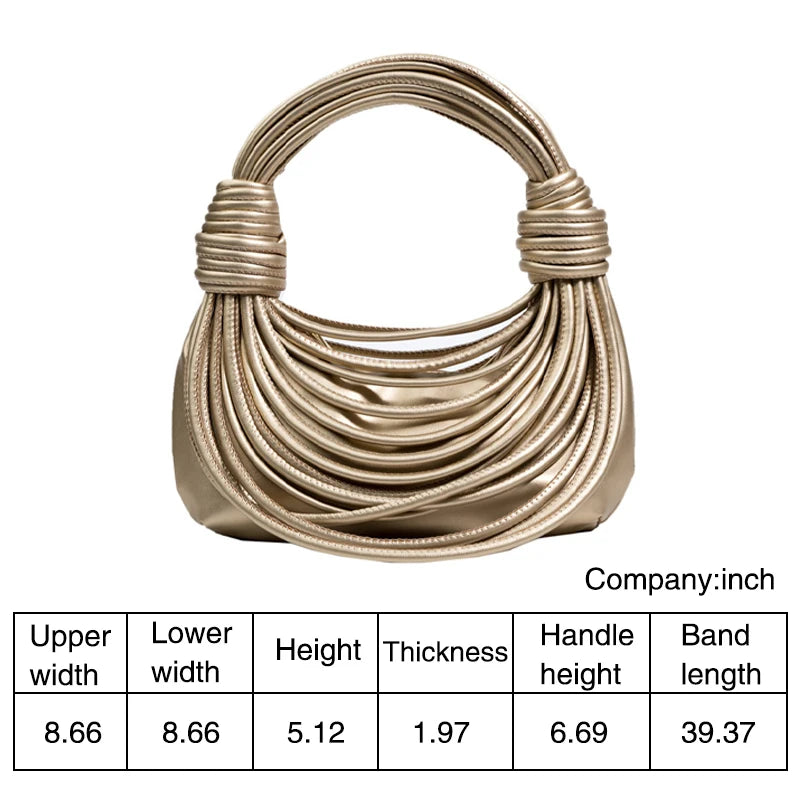 Casual Messenger Bag Woven Rope Knot Women's Handbag Square Bags