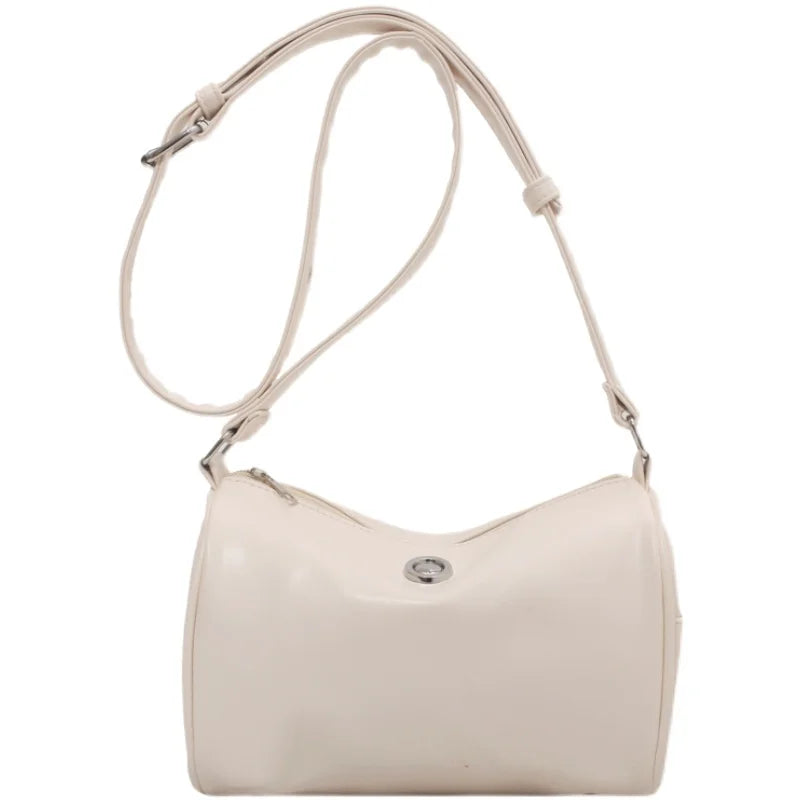Casual PU Leather Women Shoulder Boston Bags High Ladies Solid Crossbody Bags