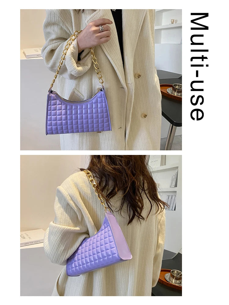Plaid Crossbody Bag Shoulder Bag PU Leather Messenger Bags