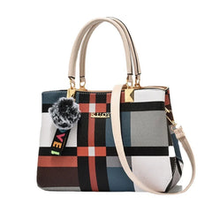 Plaid Shoulder Bag Stitching Crossbody Bags Women Handbag