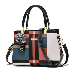 Plaid Shoulder Bag Stitching Crossbody Bags Women Handbag