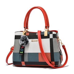 Plaid Shoulder Bag Stitching Crossbody Bags Women Handbag