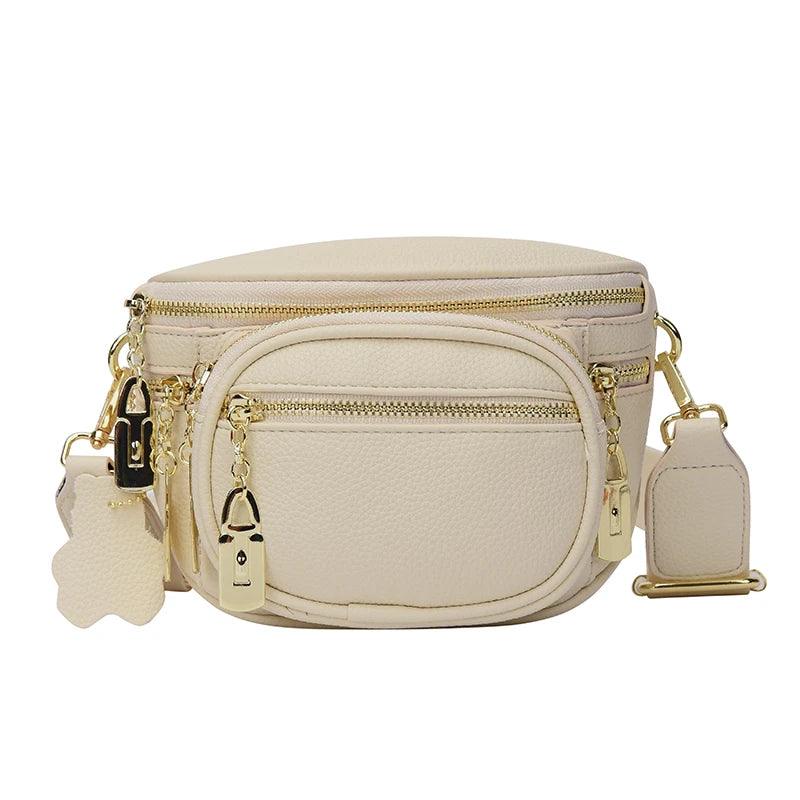 Women Leather Travel Crossbody Chest Bag Waist Fanny Pack